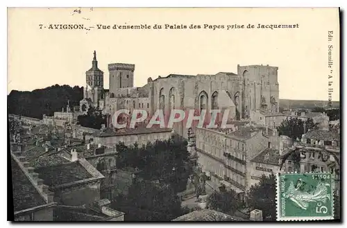 Ansichtskarte AK Avignon Vue d'ensemble du Palais des Papes prise de Jacquemart