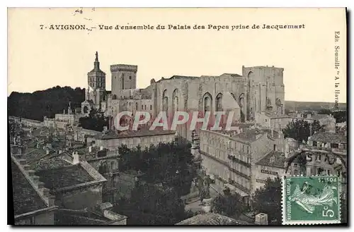 Cartes postales Avignon Vue d'ensemble du Palais des Papes prise de Jacquemart