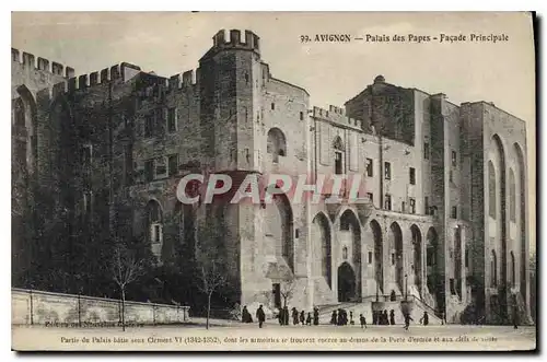 Cartes postales Avignon Palais des Papes Face principale