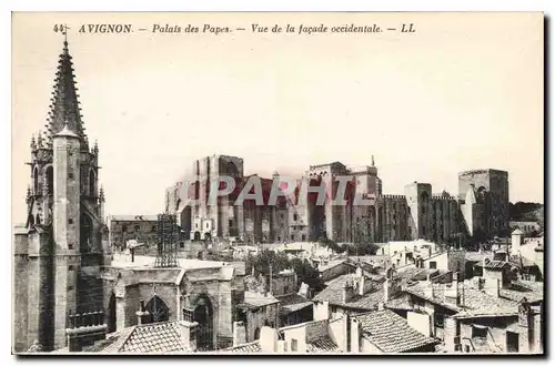 Cartes postales Avignon Palais des Papes Vue de la facade occidentale