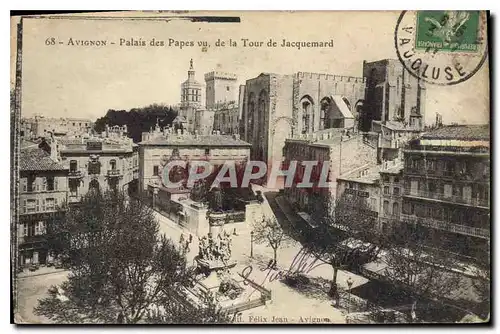 Cartes postales Avignon Palais des Papes vu de la Tour de Jacquemard