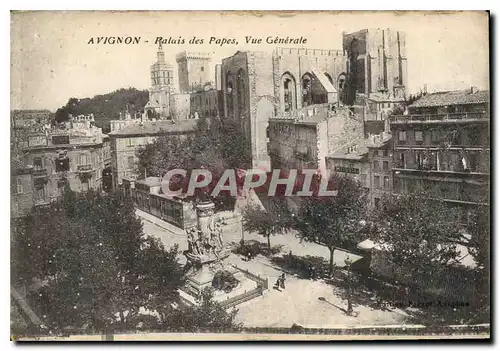 Cartes postales Avignon Palais des Papes vue generale