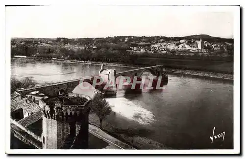Cartes postales Avignon Le Pont St Benezet vu du rocher du Dom