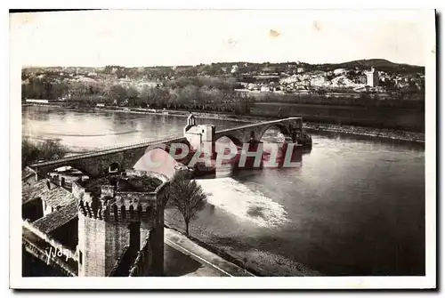 Cartes postales Avignon Le Pont St Benezet vu du rocher du Dom