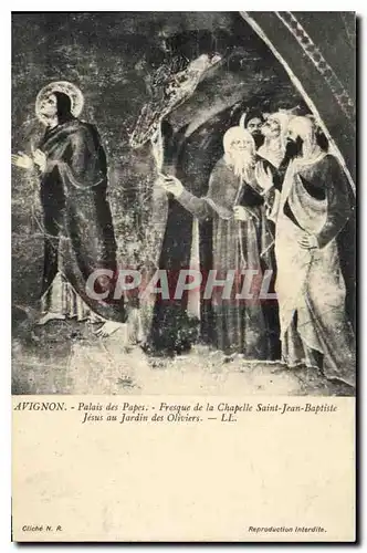 Cartes postales Avignon Palais des Papes Fresque de la Chapelle Saint Jean Baptiste Jesus au Jardin des Oliviers