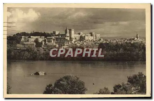 Cartes postales Avignon Vue d'ensemble sur la ville le Palais des Papes le rocher des Doms et le pont Saint Bene