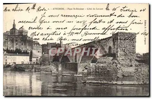 Cartes postales Avignon Pont St Benezet Cote du Levant