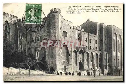 Cartes postales Avignon Palais des Papes facade principale