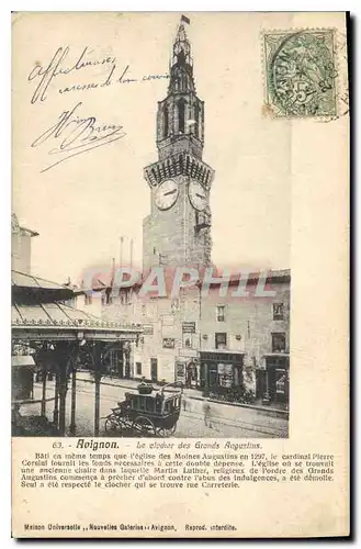 Cartes postales Avignon Le clocher des Grands Augustins