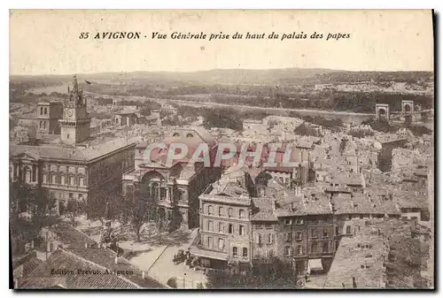 Cartes postales Avignon vue generale du haut du Palais des Papes