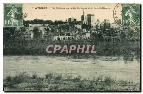 Cartes postales Avignon Vue generale du Palais des Papes et du Pont St Benezet