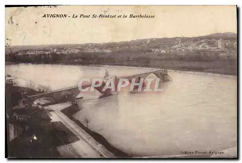 Cartes postales Avignon Le Pont St Benezet et la Barthelasse