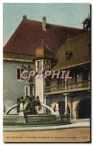 Ansichtskarte AK Colmar Fontaine Schwendi et ancienne Douane