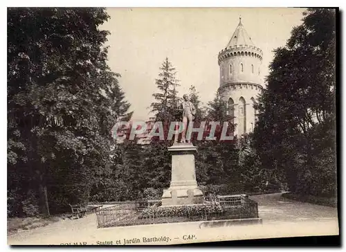 Cartes postales Colmar Statue et Jardin Bartholdy