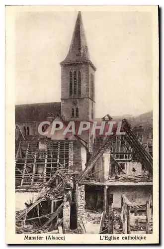 Cartes postales Munster L'Eglise catholique Militaria