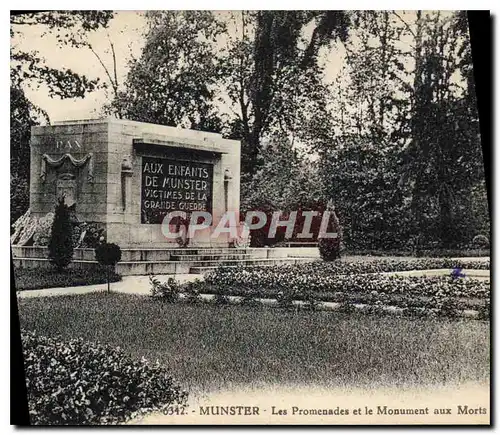 Cartes postales Munster Les Promenades et le Monument aux Morts