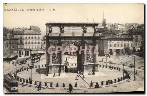 Ansichtskarte AK Marseille Porte d'Aix Tramway