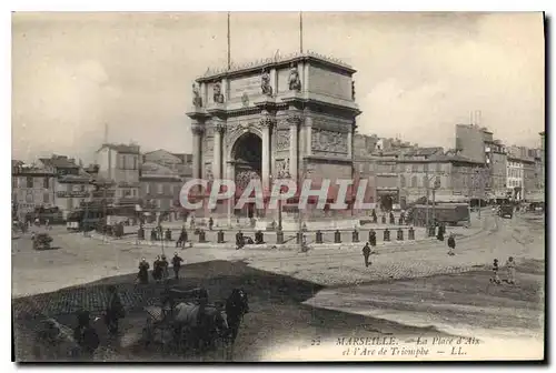 Ansichtskarte AK Marseille La Place d'Aix et l'Arc de Triomphe