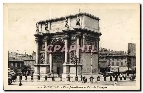 Ansichtskarte AK Marseille Place Jules Guesde et l'Arc de Triomphe