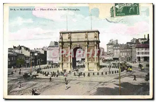 Cartes postales Marseille Porte d'Aix et Arc de Triomphe