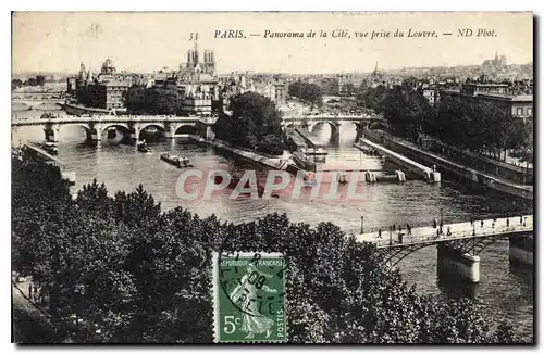 Ansichtskarte AK Paris Panorama de la Cite vue Prise du Louvre ND Phot