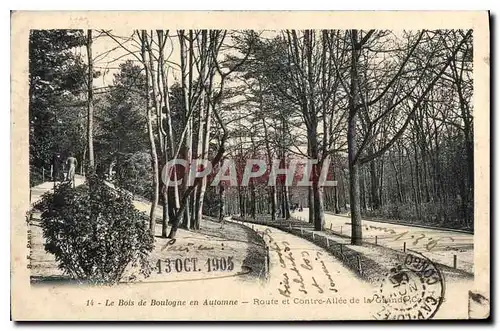 Ansichtskarte AK Le Bois de Boulogne en Automne Route et Contre Allee de la Grand