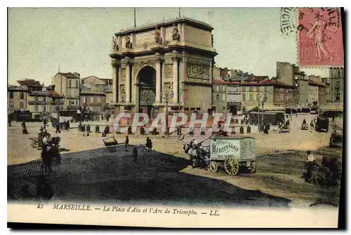 Ansichtskarte AK Marseille La Place d'Aix et l'Arc de Triomphe