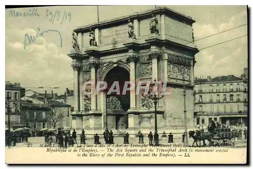 Cartes postales Marseille La Place d'Aix l'Arc de Triomphe Monument