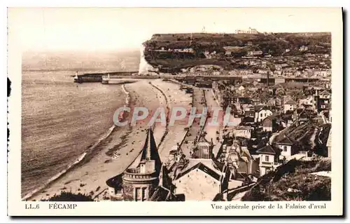 Cartes postales Fecamp Vue Generale Prise de la Falaise d'aval