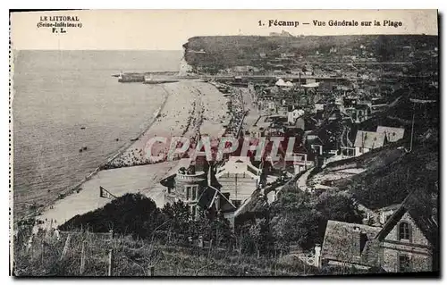 Cartes postales Fecamp Vue Generale sur la Plage