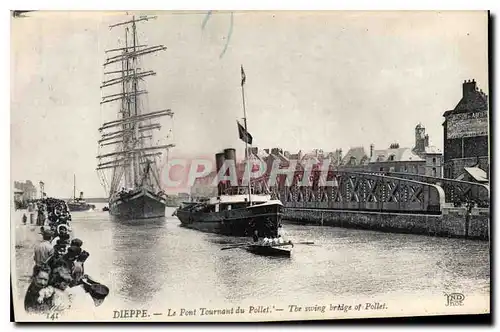 Cartes postales Dieppe Le Pont Tournant du Pollet Bateaux