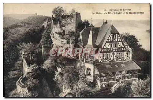 Cartes postales Environs de Saverne Les Ruines du Haut Barr et le Restaurant