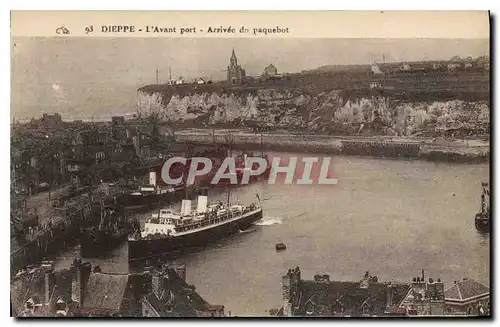 Cartes postales Dieppe L'Avant Port Arrivee du Paquebot Bateau