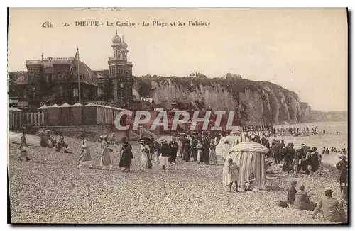 Cartes postales Dieppe Le Casino La Plage et les Falais