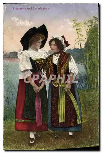 Cartes postales Elsasserin und Lothringerin Folklore