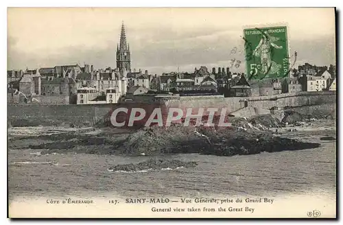 Ansichtskarte AK Saint Malo Vue Generale Prise du Grand Bey General view Taken from the Great Bey