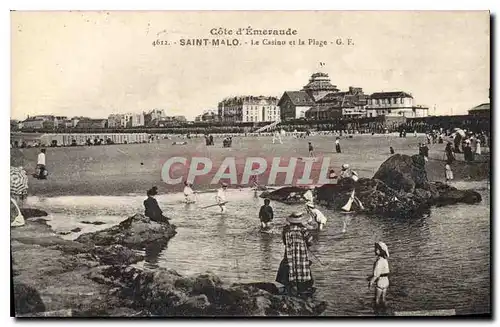 Cartes postales Cote d'Emeraude Saint Malo Le Casino et la Plage