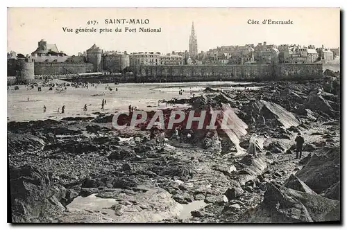 Ansichtskarte AK Saint Malo Vue Generale Prise du Fort National