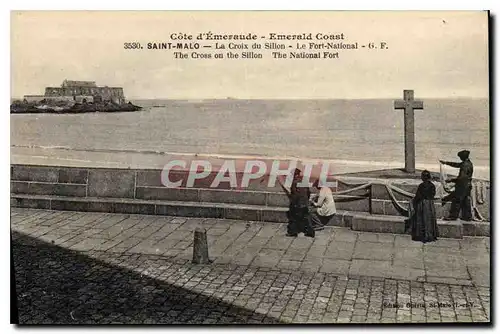 Ansichtskarte AK Cote d'Emeraude Emerald Coast Saint Malo La Croix du Sillon Le Fort National