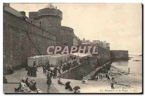 Ansichtskarte AK Saint Malo Les Remparts et la Plage