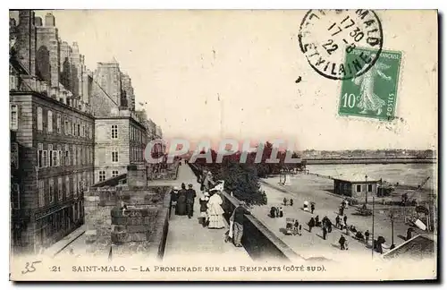 Cartes postales Saint Malo La Promenade sur les Remparts Cote Sud