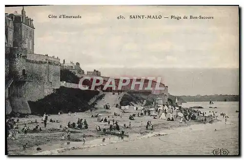 Ansichtskarte AK Cote d'Emeraude Saint Malo Plage de Bon Secours