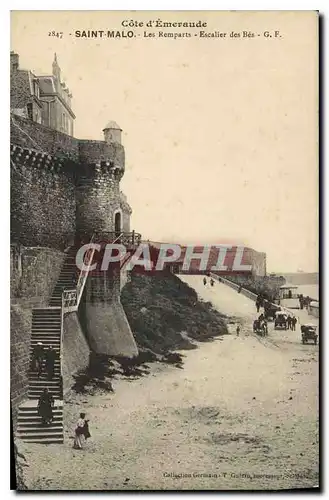 Cartes postales Cote d'Emeraude Saint Malo Les Remparts Escalier des Bes