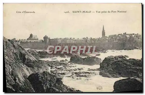 Ansichtskarte AK Cote d'Emeraude Saint Malo Vue Prise du Fort National