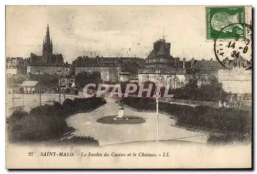 Ansichtskarte AK Saint Malo Le Jardin du Casino et le Chateau