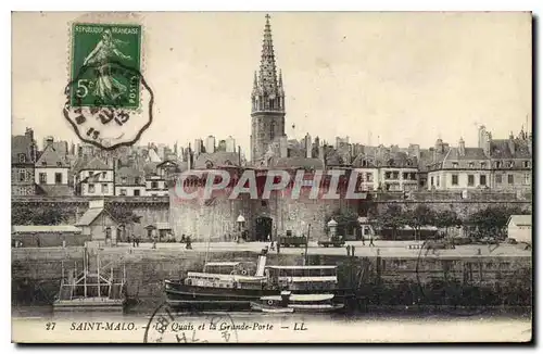 Cartes postales Saint Malo Les Quais et la Grande Porte