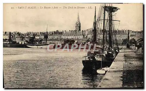 Cartes postales Saint Malo Le Bassin A Flots Bateaux