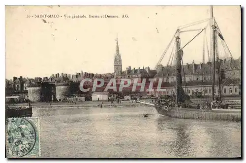 Cartes postales Saint Malo Vue Generale Bassin et Douane AG