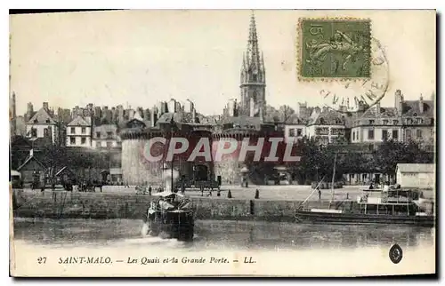 Ansichtskarte AK Saint Malo Les Quais et la Grande Porte