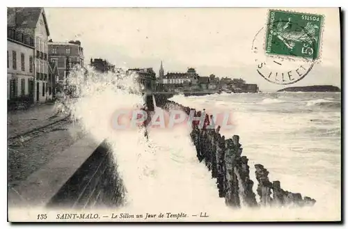 Ansichtskarte AK Saint Malo Le Sillon un Jour de Tempete